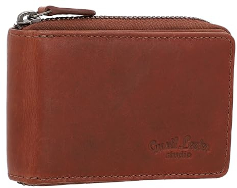 Gusti Leder Geldbörse Zora - Geldbeutel Kartenetui Auto-Schlüsselanhänger Vintage Damen Herren Braun Leder