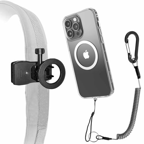 TOOLIN Magnetischer Telefonhalter für Schultergurt,Telefon Rucksack Klemmhalterung,Kompatibel mit iPhone 16/15/14/13/12,Fit Wandern/Klettern/Outdoor und befreien Sie Ihre Hand
