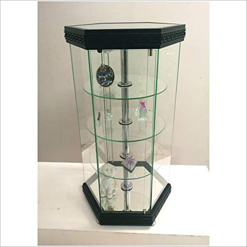 Drehbare Glasvitrine mit LED-Lichtern, ideal für Einzelhandel und Galerien