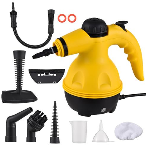 Handheld Steam Cleaner for Bed Bugs, KitGody Upgrade Multi-Surface Steam Cleaner with 13 Pcs Attachments, 30s Fast Heat, 110°C High-Temp, for Mattress, Car Seats, Sofa, Upholstery, Bathroom & Carpets