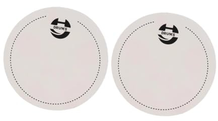 kowaku 2 Stück Bass Drum Aufkleber Schlagzeugfell Verstärker Kick Drum Schutz PET Material Schwingungsreduzierung für Bandproben Musikunterricht Bühnen, Weiß