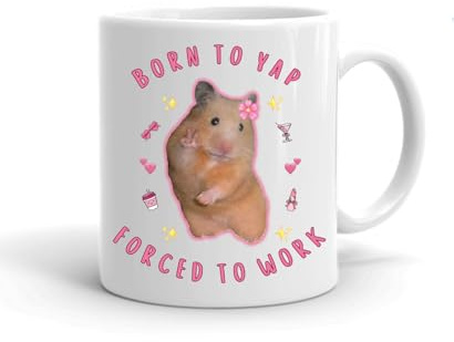 Forever Personal Designs Funny Hamster Born to Yap Forced to Work 11oz Mug
