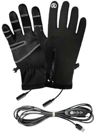 USB Beheizbare Handschuhe - Beheizbare Fahrradhandschuhe | Touchscreen Elektrische Heizhandschuhe Für Herren Damen | 3 Stufen Einstellbare Temperaturen | Beheizte Handschuhe Winddicht Wärmehandschuhe