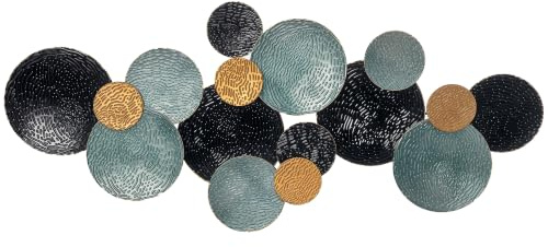 HOMCOM 3D Arte de Pared Metálico Redondos para Colgar Comedor Multicolor | Adornos Modernos, Decoración para Salón, Dormitorio, Decoración Pared Metálica