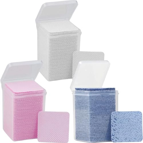 Eyelash Glue Wiper Cotton Pads 200 Pieces Per Box 3 Boxes 600 Pack | Glue Bottle Rims, Nail Beauty and Home Use, Quick Residue Wipe, Salon Cleaning Pads