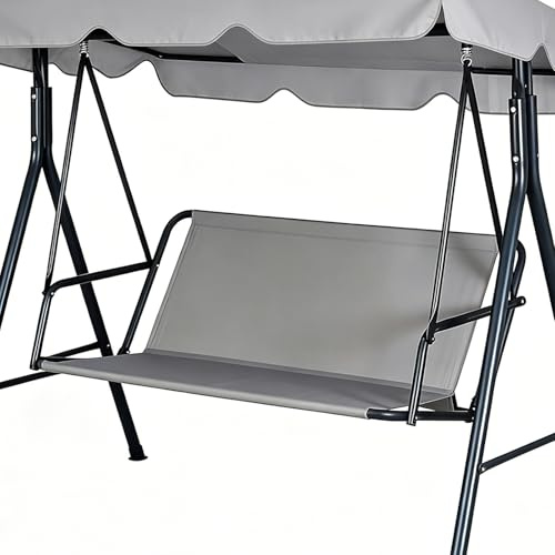 Hollywoodschaukel Sitzfläche Ersatz, Hollywoodschaukel Sitzbezug, Gartenstuhl Sitzbezug, 900D Oxford Gewebe Wasserdicht Reißfest für 2&3 Sitzer, Grau,148*50*50cm