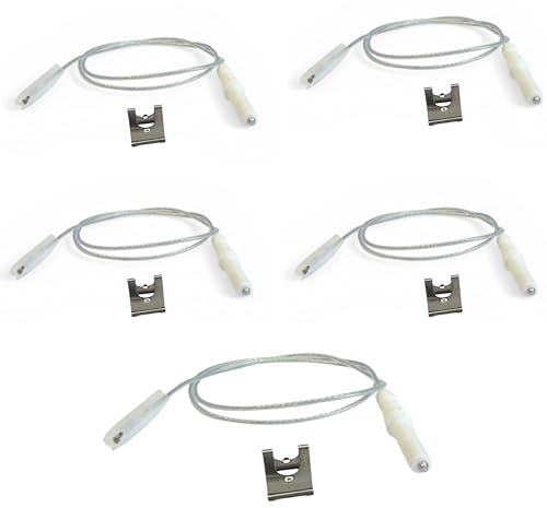 Universal Gas Ignition Spark Plugs 5 Pieces - Hob Ignition Electrodes for Kitchen Stoves - Replacement Burners - 4 Standard + 1 Triple Crown - Compatible with Ariston, Indesit, Whirlpool