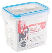 axentia Gefrier-Vorratsdose in Transparent, eckige Butterbrotdose Airproof, temperaturbeständige Brotdose mit 4 praktischen Klapplaschen, Einfrierbare Aufbewahrungsbox mikrowellengeeignet, ca. 0,9 l