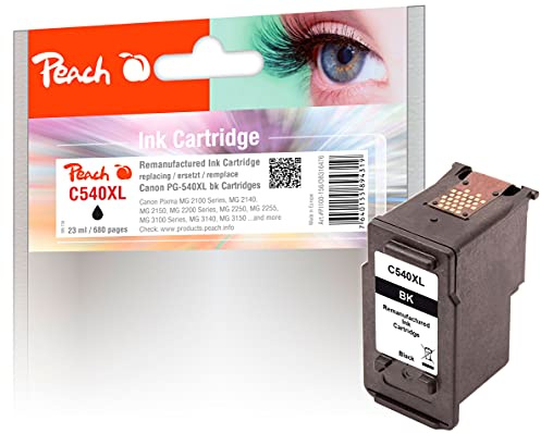 Peach C540/541 Druckkopf XL schwarz ersetzt Canon PG-540XLBK, 5222B005 für z.B. Canon Pixma MG 4250, Canon Pixma MG 3600, Canon Pixma TS 5150, Canon Pixma MG 3650 S black, Canon Pixma MG 3550