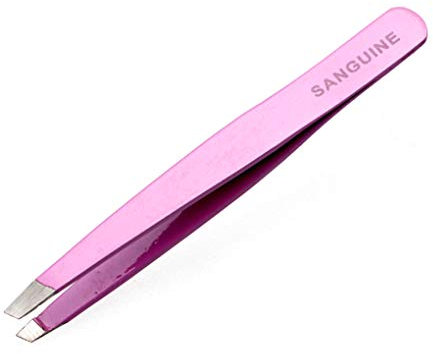 Pince à épiler à sourcils Sanguine, pince à épiler rose professionnelle - pointe oblique