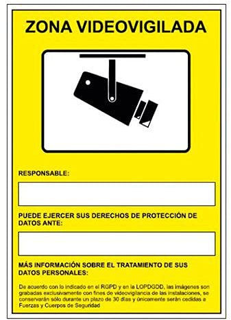Cartello in PVC per telecamere di sorveglianza in registrazione 24 ore su 24
