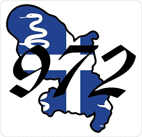 Akachafactory Autocollant Sticker Laptop Voiture Moto Martinique 972 Carte Drapeau