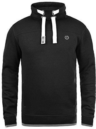 !Solid SDBenjamin Tube Herren Sweatshirt Pullover Sweater mit Tube-Neck Eingrifftaschen Rippbündchen Baumwollmischung Regular fit, Größe:S, Farbe:Black (9000)