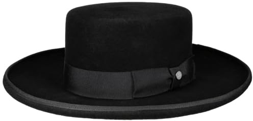 Lierys Classic Felt Hat Plain Ribbon Made in Germany Men Woman Spring Summer Black