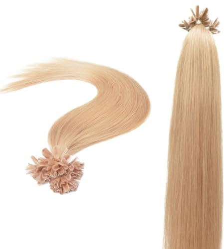 16 18 20 22 Pre Bonded Remy Human Hair Extensions-Nail Tip- 0.6g x 25strands-Grade AAA-Multi Colours (18, 27 Strawberry Blonde)