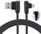 LoongGate Right Angle Micro USB Cable, Nylon Braided 90 Degree USB A to Micro B Charging & Data Sync Cable for All Micro USB Devices - 1 Meters(3.2ft) - Black