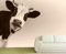 Vlies Tapete XXL Poster Fototapete Kuh Rind schwarzbunt Farbe sepia, Größe 300 x 220 cm