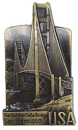 Golden Gate Bridge San Francisco USA Metall 3D-Kühlschrankmagnet Reise-Souvenir Geschenkkollektion Heim- und Küchendekoration Magnetaufkleber Amerika Kühlschrankmagnet