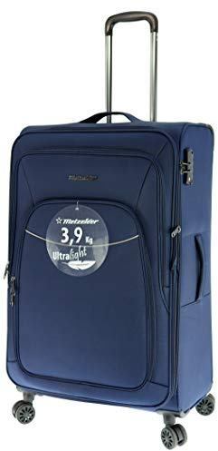 METZELDER Valise Souple Basic S Gros Volume Garantie 1 an (Bleu (Blue), L - Large - 115/135L – 79x47x32cm 3,9kg)