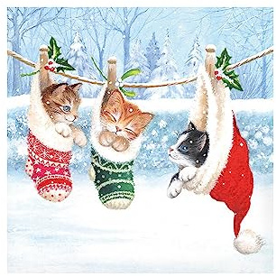 Ambiente 20 Servietten Weihnachts Kätzchen