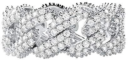 Michael Kors Damen-Ring aus Sterlingsilber mit Cubic Zirkonia, Einheitsgröße, Kristall, Kein Edelstein