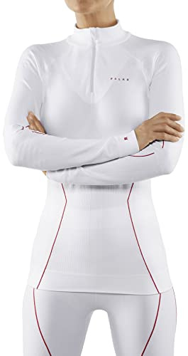 FALKE Damen Maximum Warm High Zip Neck Funktionsshirt Langarm schnelltrocknendes atmungsaktives nachhaltiges Funktionsmaterial kalte bis sehr kalte Temperaturen Funktionsunterwäsche 1 Stück | aus Merinowolle für kalte bis sehr kalte Temperaturen