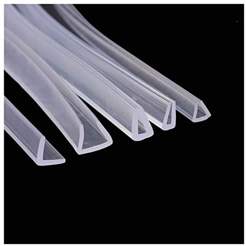 Lueao Cqinju-Shower Seal 2 Meters U Channel Rubber Glass Seal Strip, Shower Room Door And Window Glass Edge Trim, Easy to Install (Color : Black)