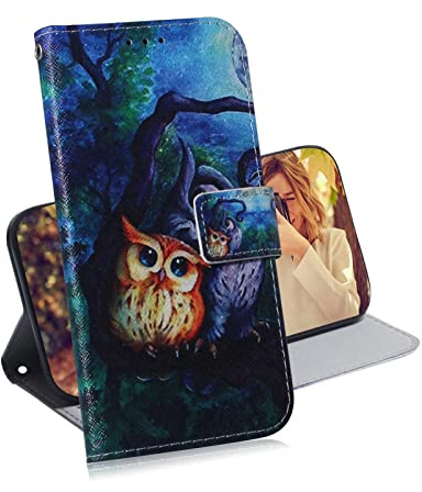 TIANCI Case for Samsung Galaxy A13 4G, Animal Painted Wallet Phone Case, Magnetic Buckle Card Slot Flip Cover for Samsung Galaxy A13 4G Case PU Leather, Owl