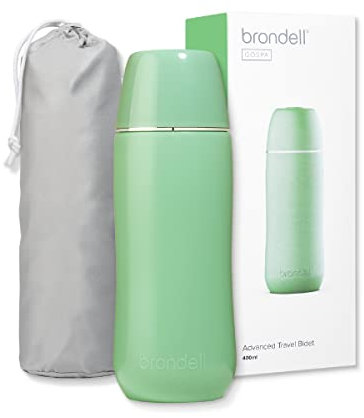 Brondell GoSpa - Bidet portatile avanzato per viaggi, sistema di ugelli pop-up, compatto di alta qualità, con custodia da viaggio discreta per una comoda conservazione, 400 ml, verde