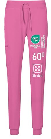 EXNER Unisex-Schlupfhose, Slimfit, Skinny, Gummibund mit Kordel, Cargotasche, Farbe hot pink, 2XL