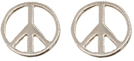 Ohrstecker Peace Zeichen 8 mm Durchmesser 925 Sterling Silber
