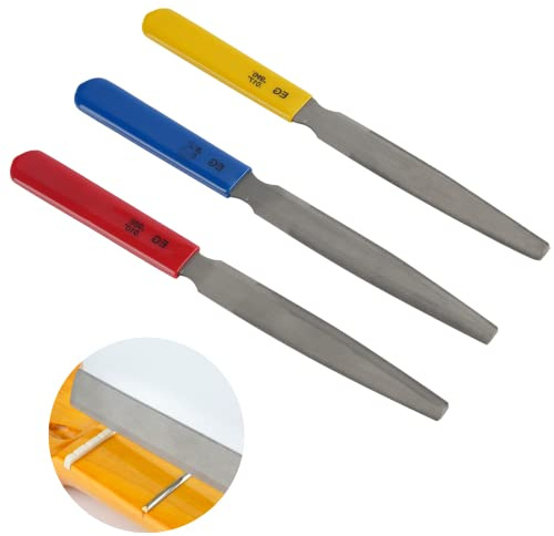 Anjetan Guitar Nut File Set, Carbon Steel Guitar Fret File, Guitar Repairing and Instrument Modifying Tools for Guitars, Ukulele, Bass, Banjo, Mandolin String Instrument
