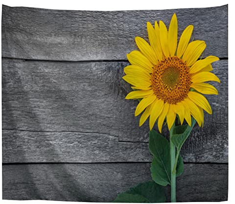 A.Monamour Wandteppiche Wanddekor Tuch Sonnenblume Auf Einem Alten Holztisch Rustikalen Hintergrund Bild Stoff Wandtuch Wandbehang Wandkunst Wandbilder für Schlafzimmer Schlafsaal Wohnzimmer 180x200cm