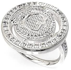 Guess Ring JUBR02256JWRH, Legierter Stahl, Weißer Saphir