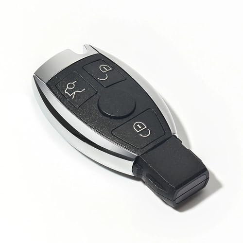 HooRLZ M-ercedes Benz Key Fob Cover Replacement For M-ercedes Benz A B C E Class BGA NEC GL ML SL SLK CL CLK, For W203 W204 W205 W210 W211, Mercedes Car Key Case, 3 Button Mercedes Key Fob