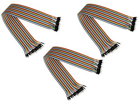kabelmeister - Jumper Wire/Drahtbrücken-Kabel - Stecker an Stecker (Male to Male) - 3er-SPAR-Set - 40cm - 40-Pin trennbare Adern für Arduino, Raspberry Pi, Banana Pi, Breadboad, Steckboard etc.