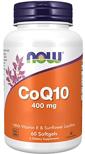 Now Foods, CoQ10 (Coenzyme Q10), 400mg, Hautement Dosé, 60 Capsules molles, Sans Gluten, Sans Soja, Sans OGM