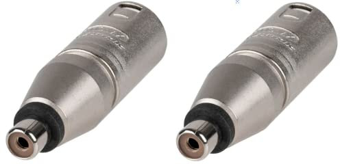 LASE Two Genuine NEUTRIK NA2MPMF - 3 Pin XLR Male to RCA Female Phono Adapter (2 Pack)