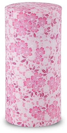 Boîte à thé NOREN Boîte de 200 g (Boîte à thé en papier japonais – Rose Oboro) / Papier japonais Yuzen Washi