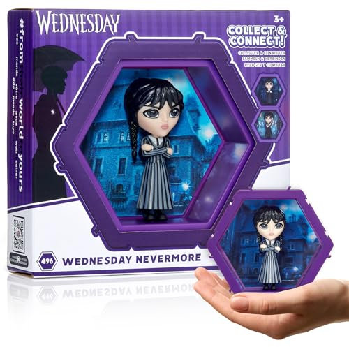 WOW! PODS 4D Wednesday Addams Nevermore Uniform | Connectable Collectable Bobble-head figure that Bursts from their World into Yours | Wall or Shelf Display | Wednesday Addams Toys and Gifts | No. 496