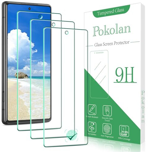Pokolan Lot de 3 Verre Trempé pour Google Pixel 7a Film Protection écran, Dureté 9H, Haute Définition, Sans Bulles, Anti-Rayures, Ultra Résistant