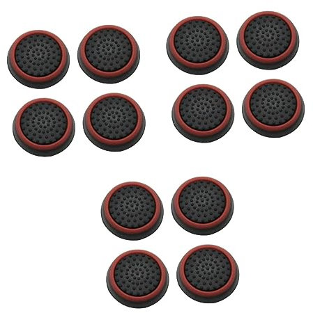 Ciieeo 12piezas Agarre De Pulgar De Silicona para Controladores De De Joystick Negro y Rojo
