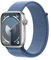 Apple Watch Series 9 GPS + Cellular 45mm Smartwatch con cassa in alluminio color argento e Sport Loop blu inverno. Fitness tracker, app Livelli O₂, display Retina always-on, resistente all’acqua