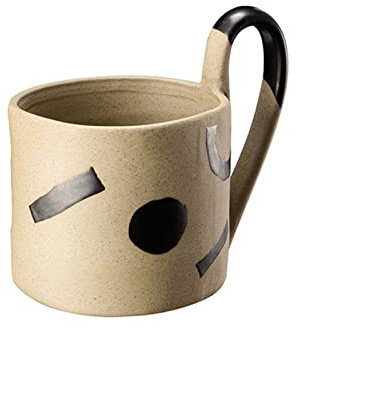 GRFIT Smart Mug Creative Geometric Coffee Cup Big Handle Personalized Ceramic Tea Cup Retro Home Office Drink Personalized Mug Gift Milk Tea Cup