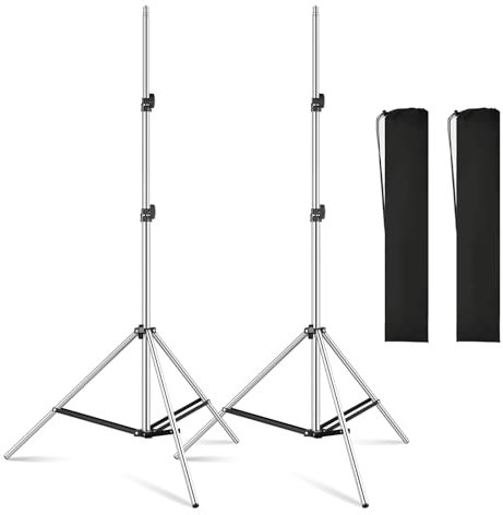 Soonpho 2 Pack Trépied d'éclairage en Aluminium Trépied de Lampe à Potence Trépied d'éclairage 6.13ft/187cm avec vis 1/4 poucepour softbox,réflecteurs,Photographie