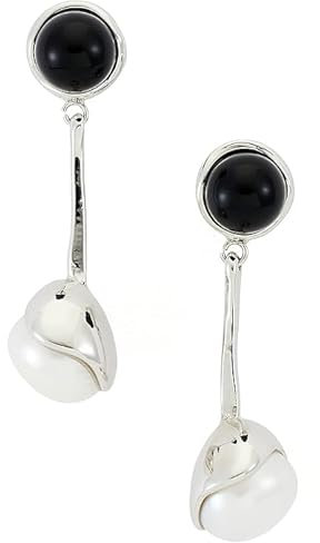 C.Paravano Damen Ohrringe Hängend Silber 925 Mit Perlen | Perlenohrringe | Hypoallergen Silber 925