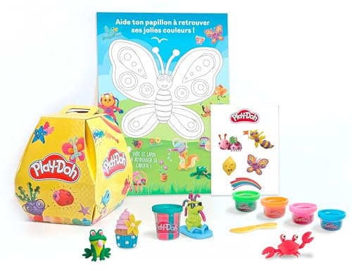 Hasbro Play-Doh Überraschungsbox mit Playset, Knetmasse, Zubehör, Stickern und interaktiver Matte, ab 3 Jahren.