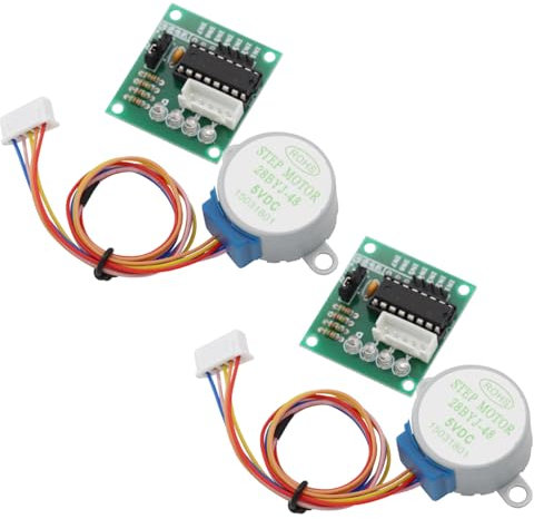 Heevhas 2 Sets of 28BYJ-48 5V 4-Phasen Schrittmotor Set + ULN2003 Treiberplatine Testmodul für Arduino