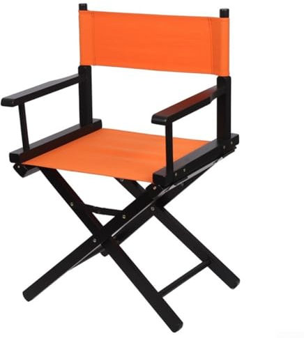 Gettimore Regiestuhl, klappbarer Regiestuhl, tragbarer Make-up-Künstlerstuhl, Ersatz-Leinen-Sitzfläche und Rückenlehne, wasserabweisend und leicht zu reinigender Stoff (Orange)