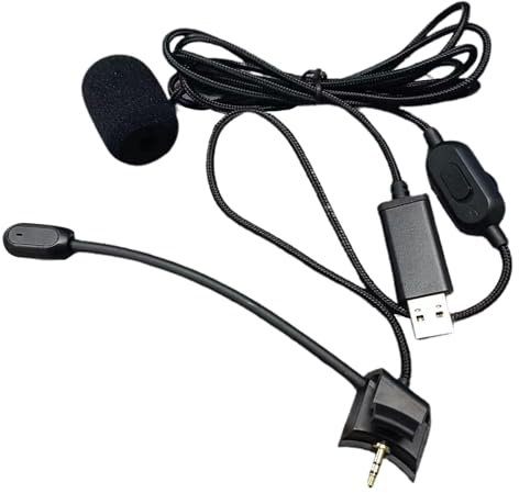USB To 2.5mm Cable Boom Microphone Cable For QC35 QC35II Headphones Cord With Volumes Control Perfect For Gamers Plated Connectors